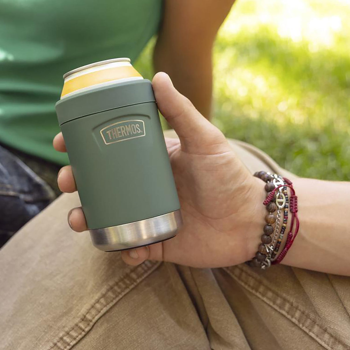 Thermos Icon Series Stainless Steel Beverage 12-Oz.-Can Beverage Insulator