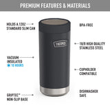 Thermos Icon Series Stainless Steel 12-Oz.-Slim-Can Beverage Insulator, Granite