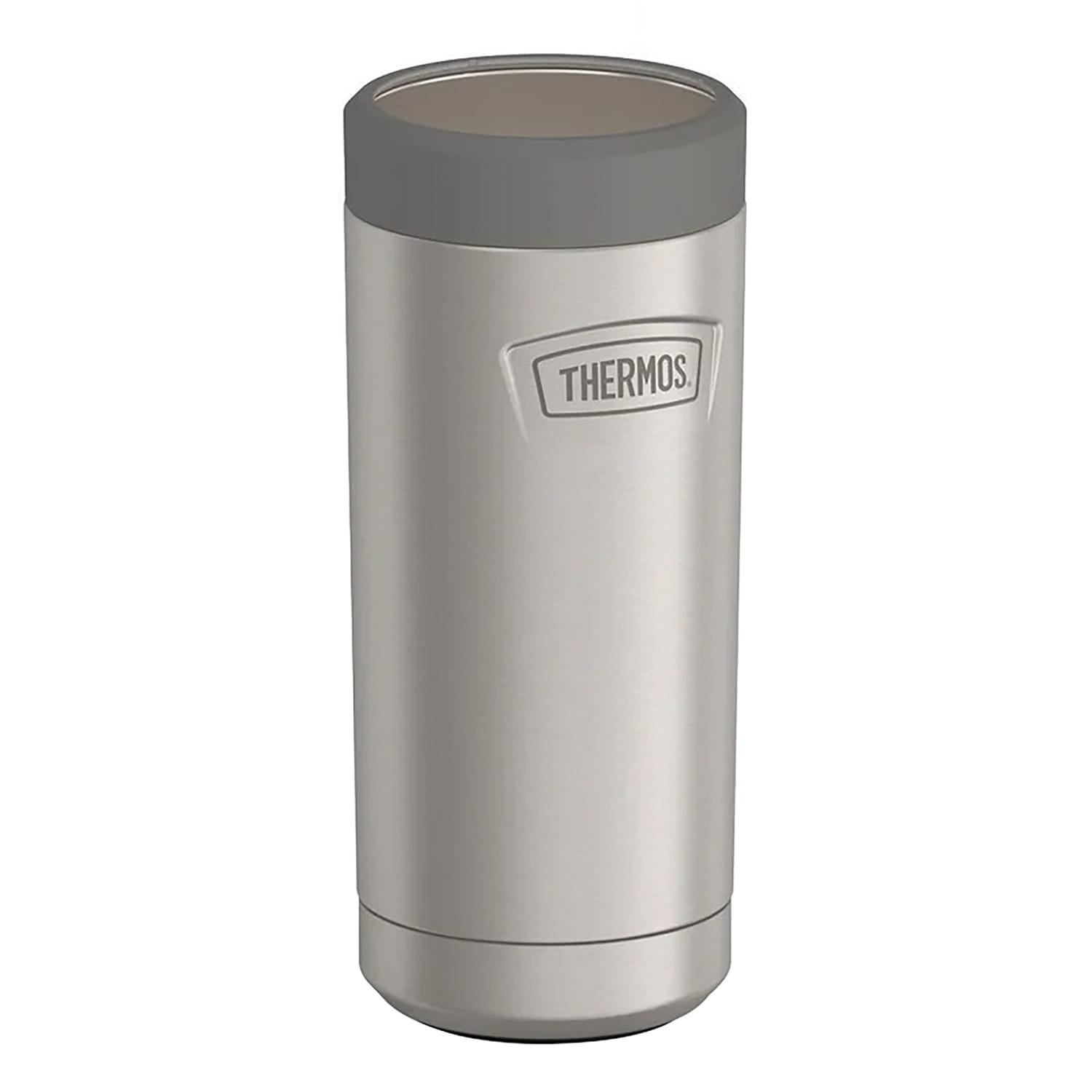 Thermos Icon Series Stainless Steel 12-Oz.-Slim-Can Beverage Insulator, Matte Stainless Steel