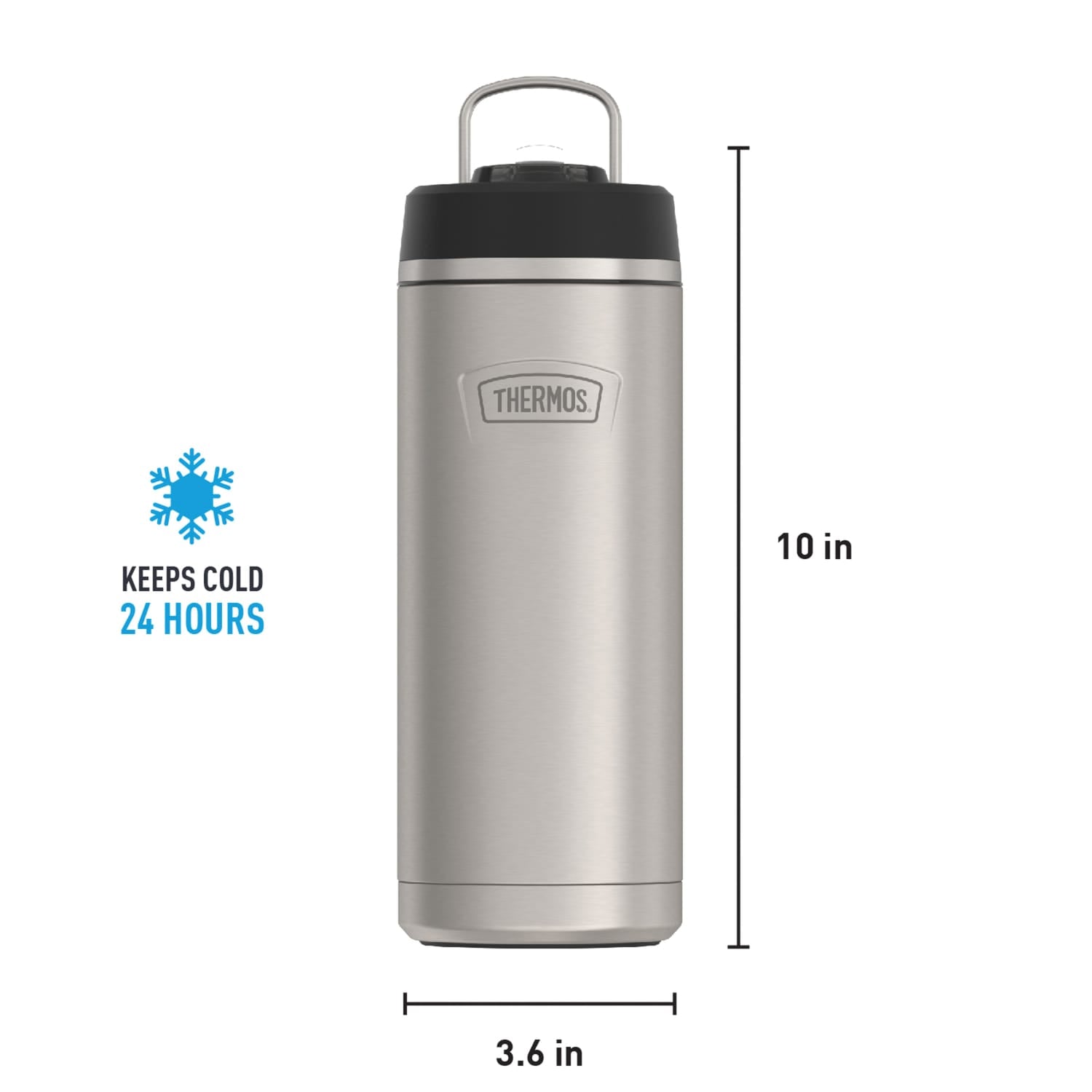 Thermos Icon 32-Oz. Stainless Steel Water Bottle with Straw Lid, Matte Stainless Steel