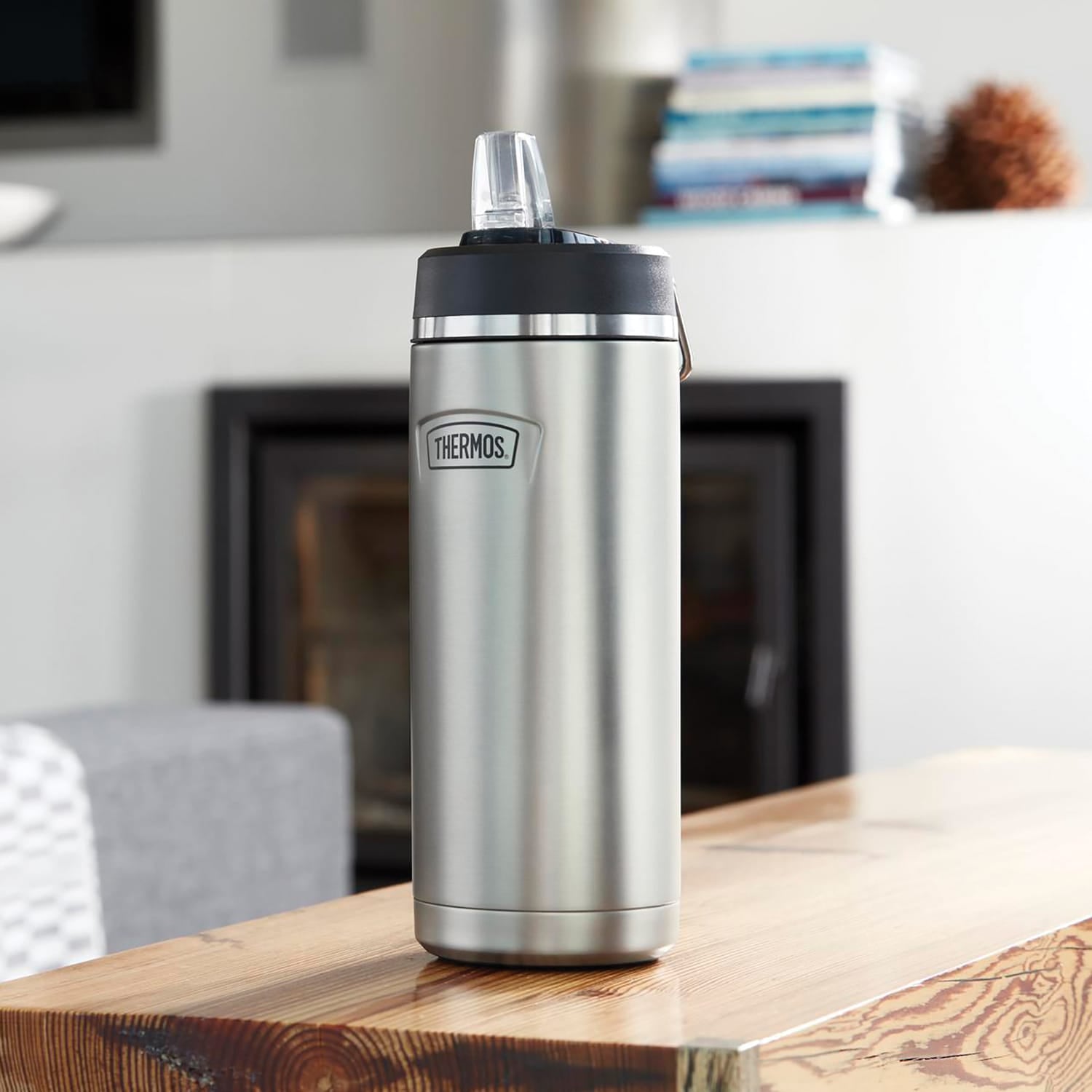 Thermos Icon 32-Oz. Stainless Steel Water Bottle with Straw Lid, Matte Stainless Steel
