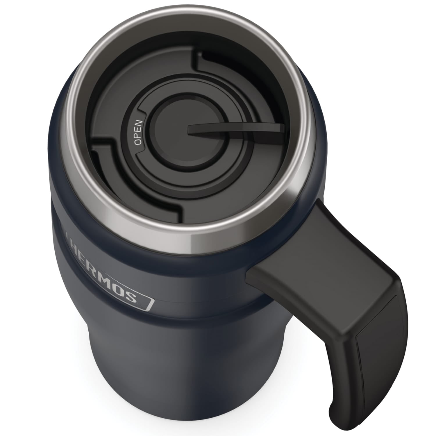 Thermos 16-Ounce Stainless King Vacuum-Insulated Stainless Steel Travel Mug, Matte Blue