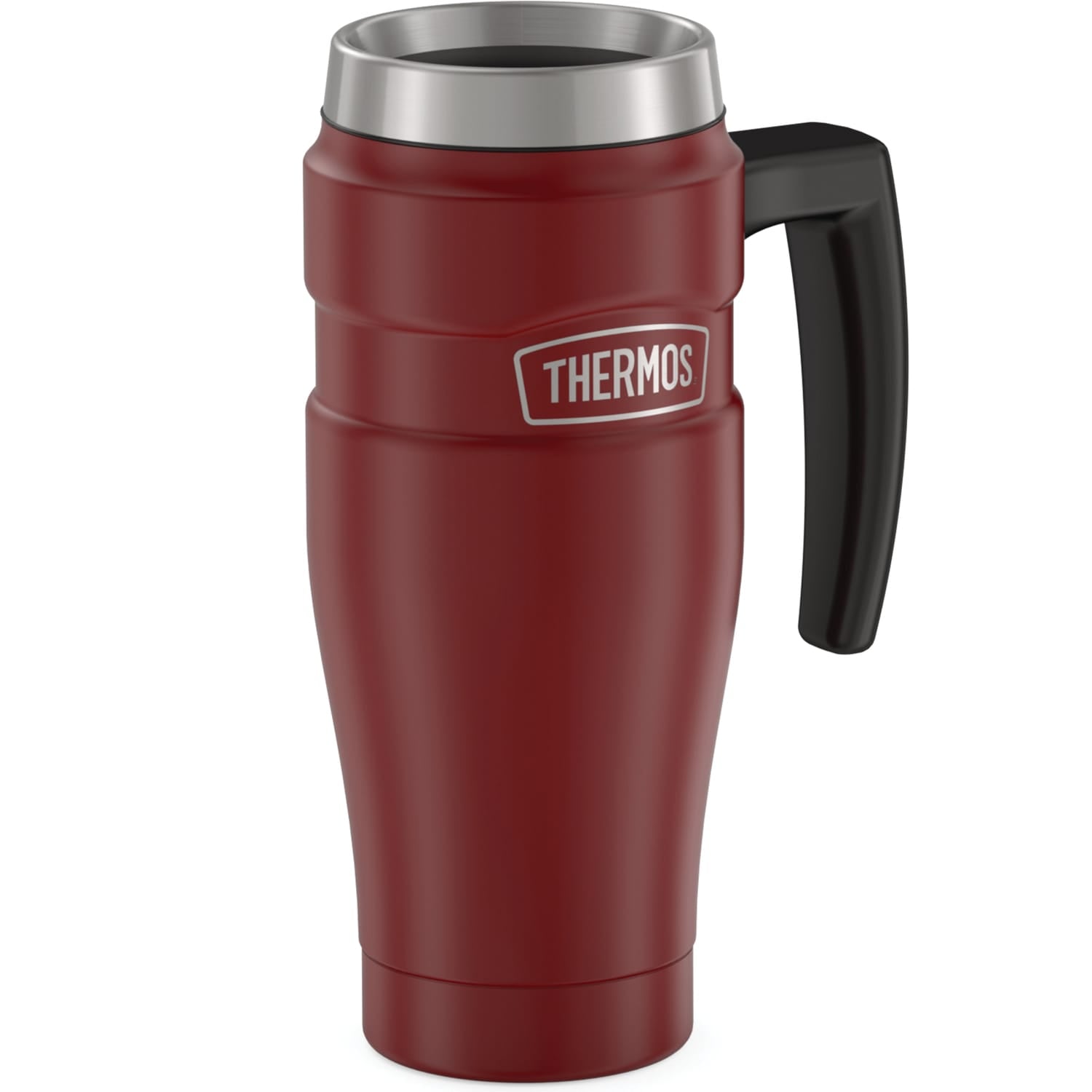 Thermos 16-Ounce Stainless King Vacuum-Insulated Stainless Steel Travel Mug, Matte Red
