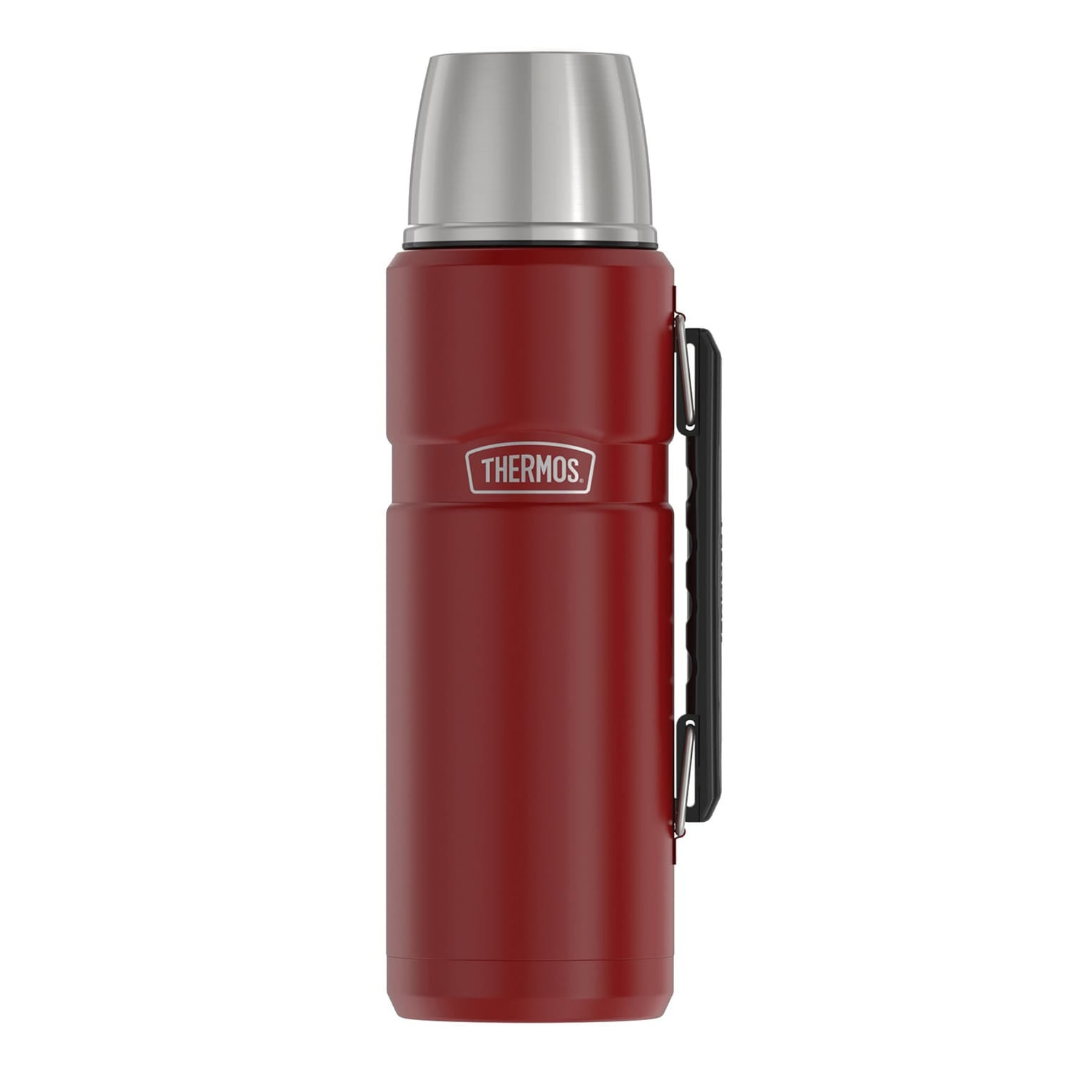Thermos Stainless King Vacuum Insulated Stainless Steel Beverage Bottle, 1.2 L, Red