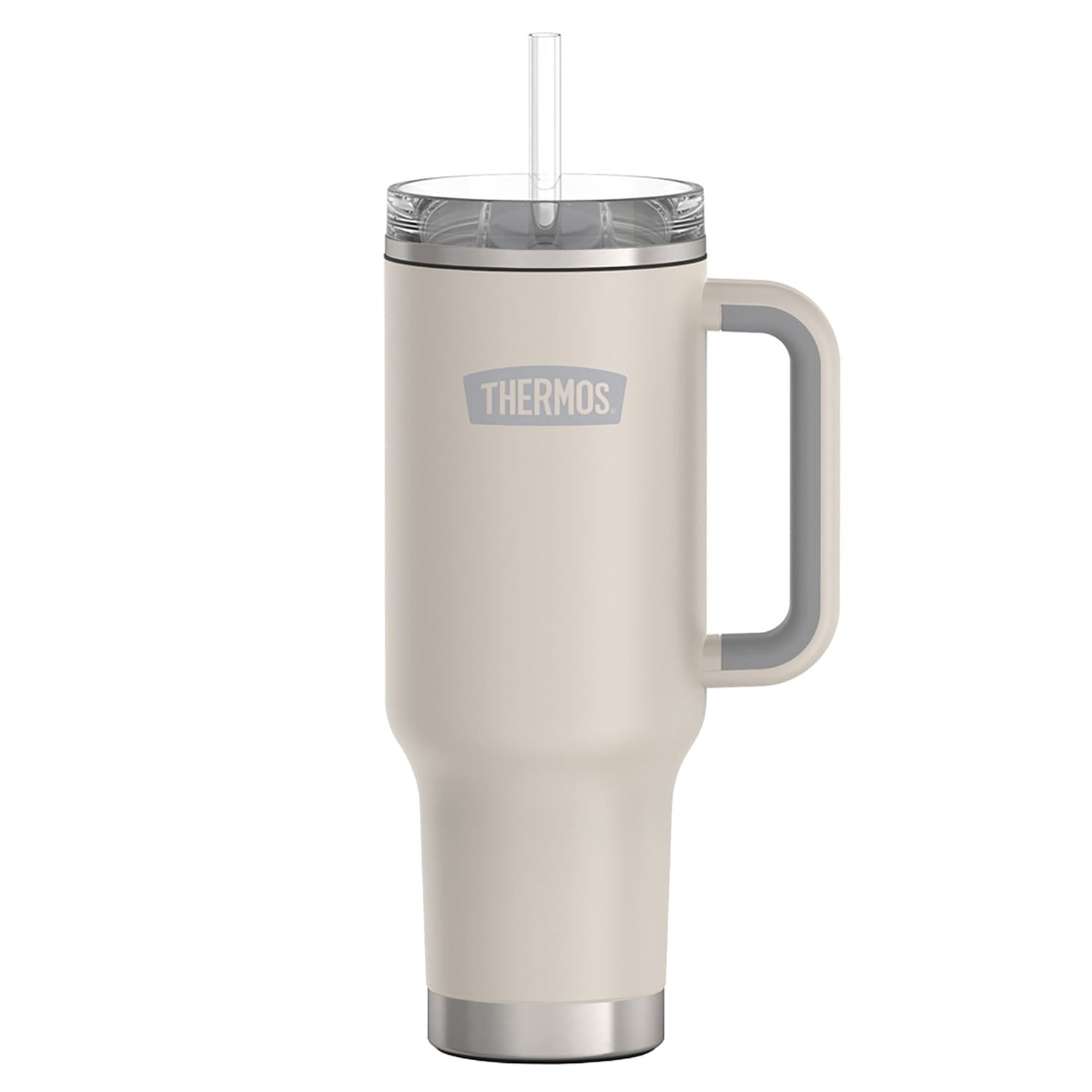 Thermos 40-Oz. Stainless Steel Cup-Holder Mug with Straw, Sandstone