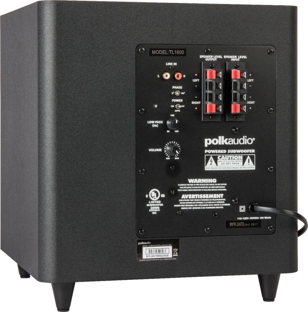 Polk TL1600 6-Piece Surround Sound Speaker System With Subwoofer