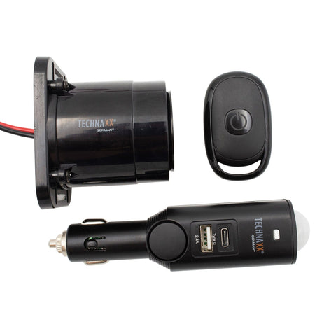 Technaxx Pro TX-168 Rechargeable Universal Car Alarm with Siren and Remote