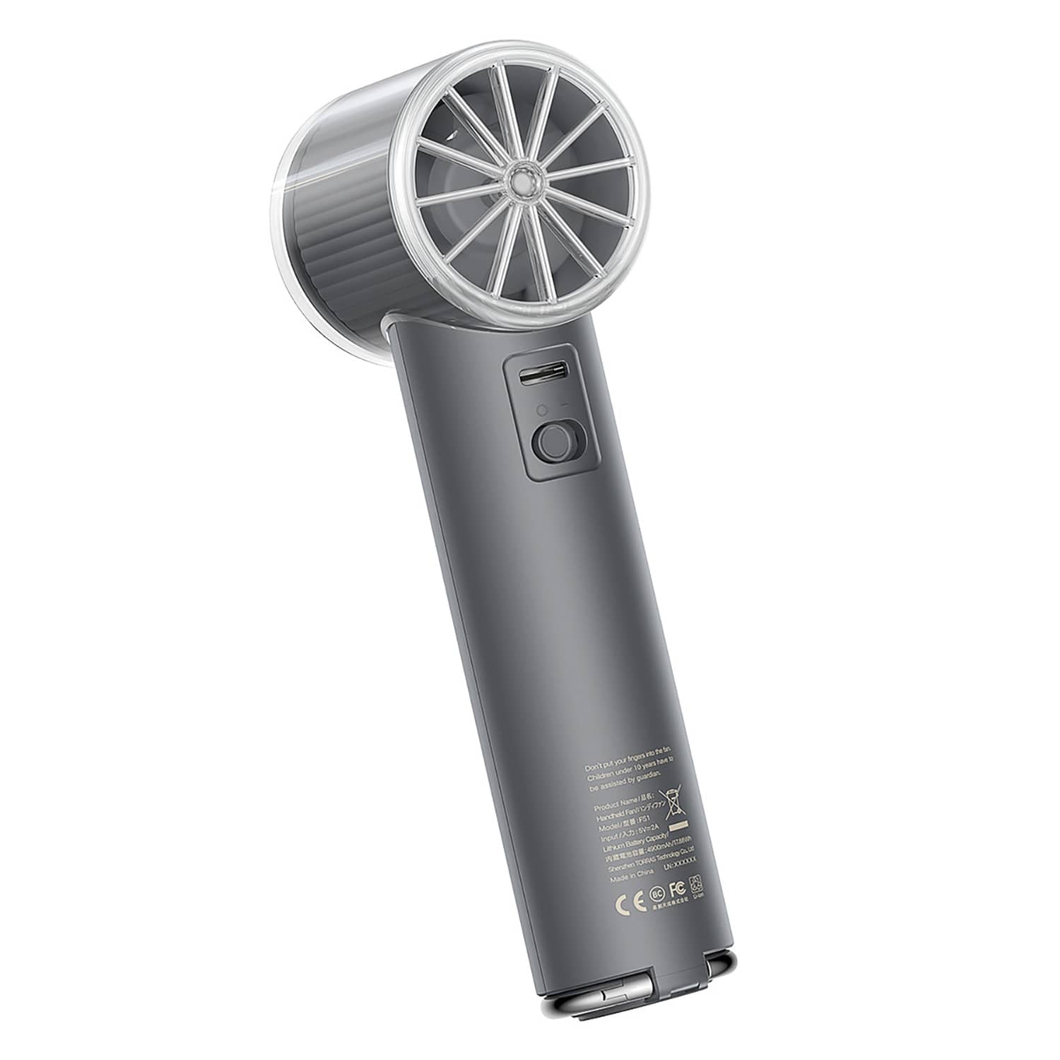 Torras COOLiFY iva Handheld High-Speed Portable Fan with 4900-mAh Battery, Charcoal