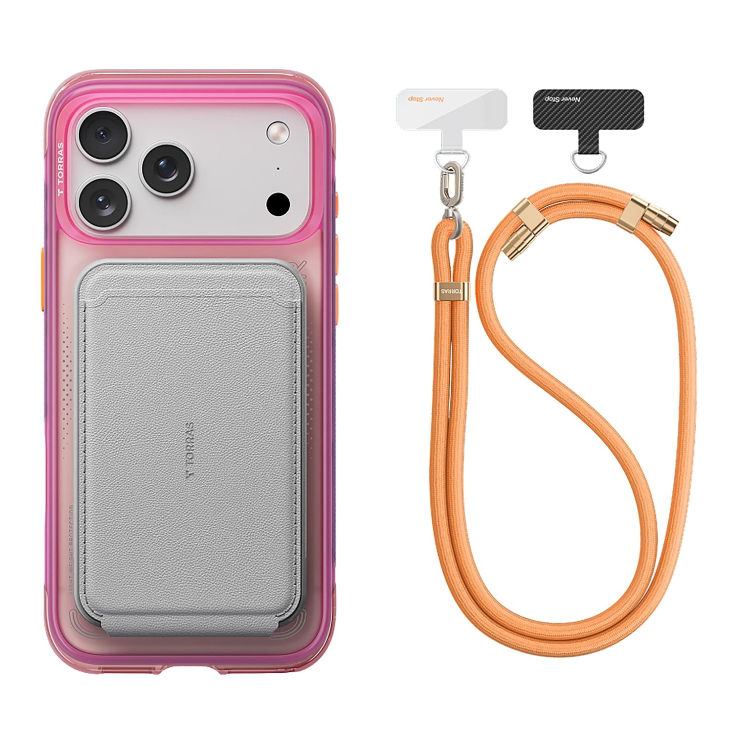 Torras iPhone 17 Pro Ostand Spin Air Case, Neon Sunset