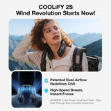 Torras Portable Neck Fan, COOLIFY 2S Neck Air Conditioner and Heater Bladeless 5000 mAh Rechargeable, Black