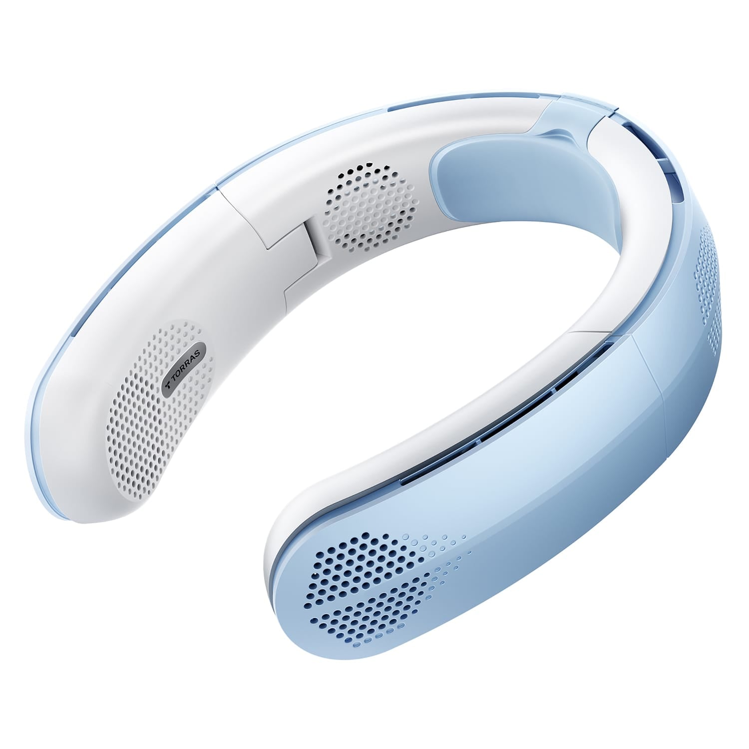 Torras Portable Foldable Neck Fan, COOLiTE with 4000-mAh Battery, Light Blue