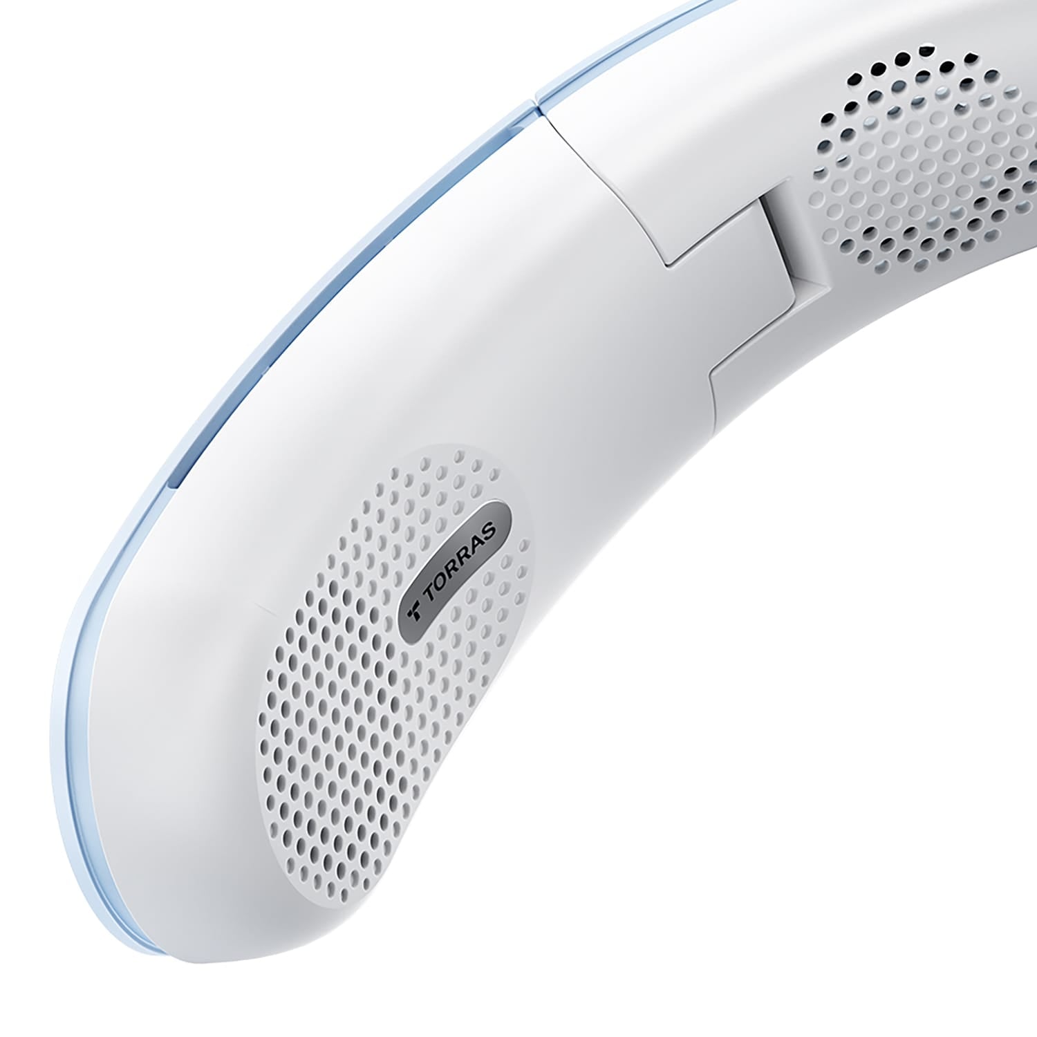 Torras Portable Foldable Neck Fan, COOLiTE with 4000-mAh Battery, Light Blue