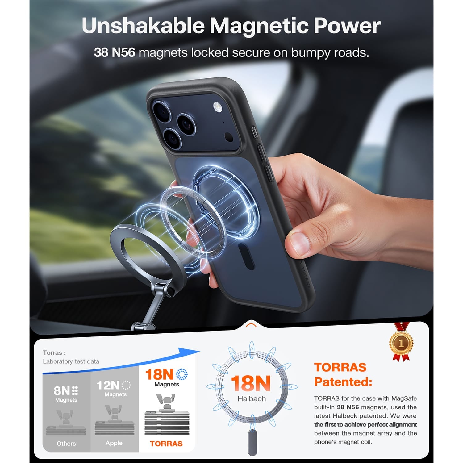 Torras Guardian Magnetic Military-Grade Protective Case, iPhone 17 Pro Max