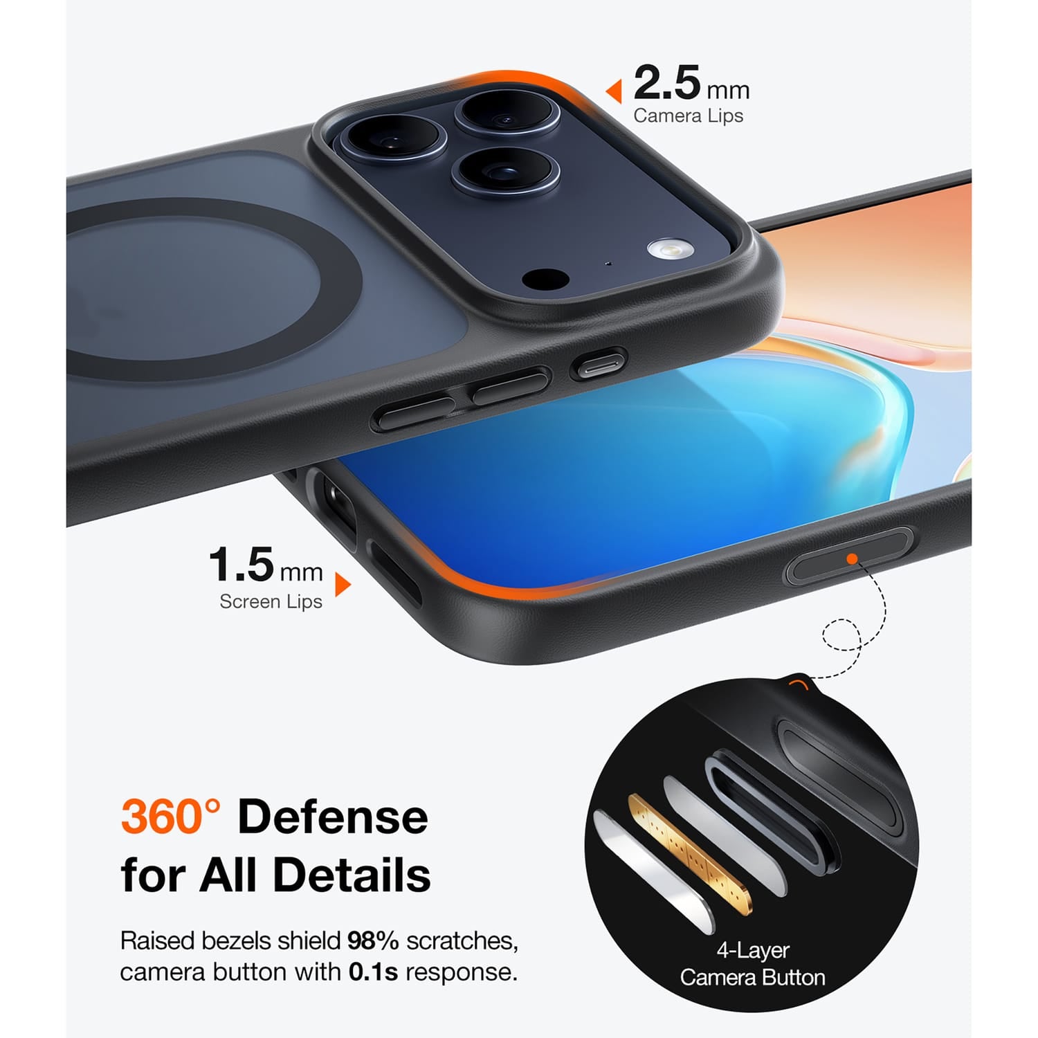 Torras Guardian Magnetic Military-Grade Protective Case, iPhone 17 Pro Max