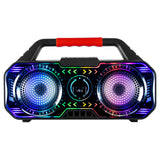 RCA 6-Watt BEAT-4 Portable Bluetooth Boom Box, TWS, Dual Drivers, RGB Lights, USB/microSD Card, FM Radio, up to 6 Hours Play Time
