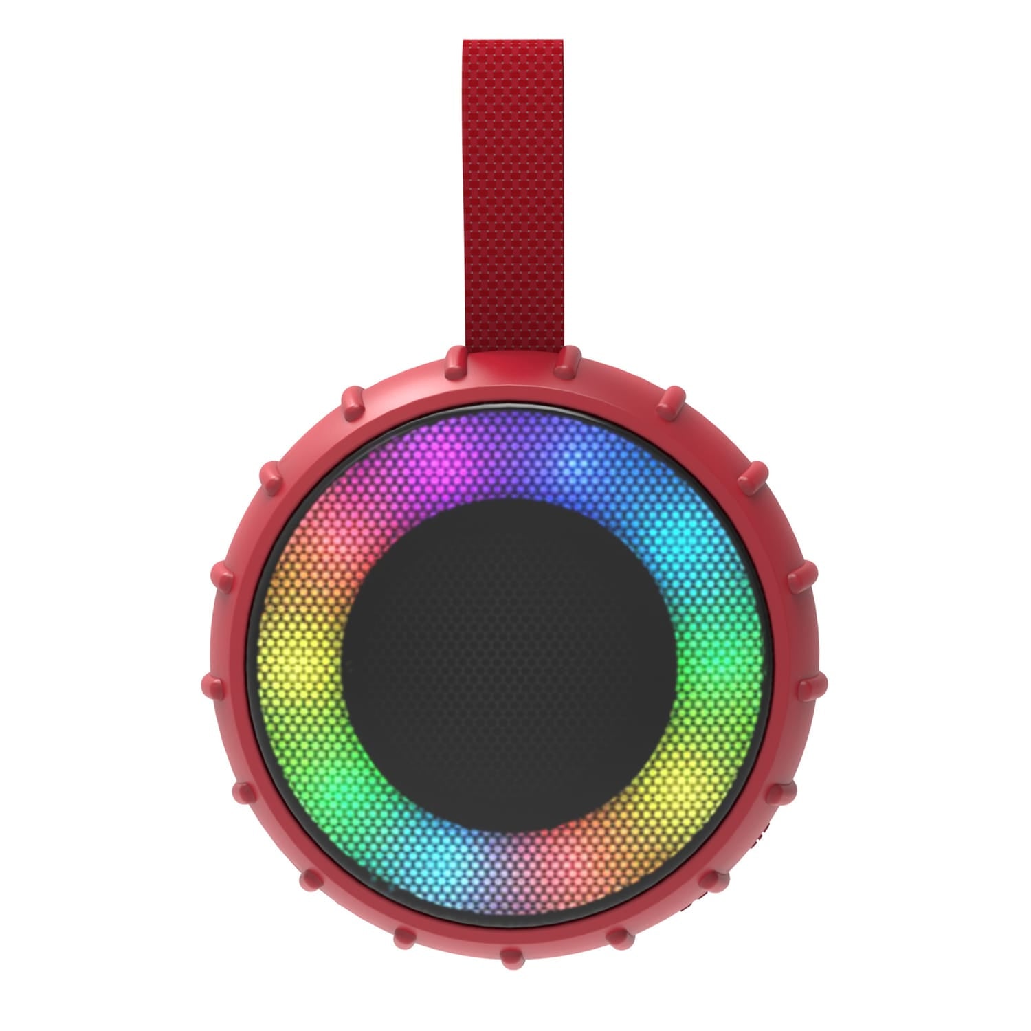RCA 5-Watt Flame-101 Viper Mini Portable Bluetooth Party Speaker with TWS, RGB Lights, USB/microSD Card/Aux, FM Radio, up to 3 Hours Play Time, Red