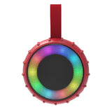 RCA 5-Watt Flame-101 Viper Mini Portable Bluetooth Party Speaker with TWS, RGB Lights, USB/microSD Card/Aux, FM Radio, up to 3 Hours Play Time, Red