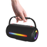 RCA 20-Watt FLEX-3 Micro Boom Portable Bluetooth Flame Mini Speaker with TWS, RGB Lights, USB/microSD Card/Aux, FM, up to 6 Hours Play Time, Black