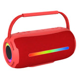 RCA 20-Watt FLEX-3 Micro Boom Portable Bluetooth Flame Mini Speaker with TWS, RGB Lights, USB/microSD Card/Aux, FM, up to 6 Hours Play Time, Red