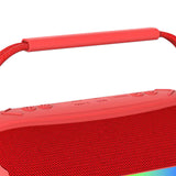 RCA 20-Watt FLEX-3 Micro Boom Portable Bluetooth Flame Mini Speaker with TWS, RGB Lights, USB/microSD Card/Aux, FM, up to 6 Hours Play Time, Red