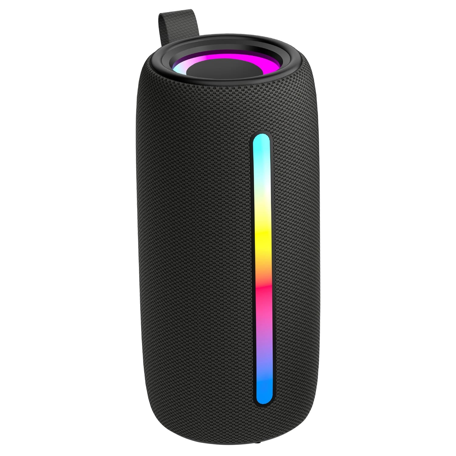 RCA 5-Watt FLEX-4 Mini Bazooka Portable Bluetooth Flame Party Speaker with TWS, Sound FX, USB/microSD Card/Aux, FM, up to 6 Hours Play Time, Black