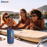 RCA 5-Watt FLEX-4 Mini Bazooka Portable Bluetooth Flame Party Speaker with TWS, Sound FX, USB/microSD Card/Aux, FM, up to 6 Hours Play Time, Blue