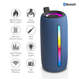RCA 5-Watt FLEX-4 Mini Bazooka Portable Bluetooth Flame Party Speaker with TWS, Sound FX, USB/microSD Card/Aux, FM, up to 6 Hours Play Time, Blue