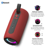 RCA 5-Watt FLEX-4 Mini Bazooka Portable Bluetooth Flame Party Speaker with TWS, Sound FX, USB/microSD Card/Aux, FM, up to 6 Hours Play Time, Red