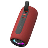 RCA 5-Watt FLEX-4 Mini Bazooka Portable Bluetooth Flame Party Speaker with TWS, Sound FX, USB/microSD Card/Aux, FM, up to 6 Hours Play Time, Red