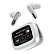 RCA WAVE-45 TWS Bluetooth In-Ear Earbuds with Mics, On-Ear Controls, ANC, Charging Case with Touch Screen, up to 6 Hours Play Time, White