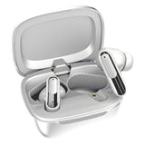 RCA WAVE-45 TWS Bluetooth In-Ear Earbuds with Mics, On-Ear Controls, ANC, Charging Case with Touch Screen, up to 6 Hours Play Time, White