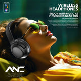 RCA WAVE-76 Bluetooth Flat-Folding On-Ear Headphones with Mic, ANC, On-Ear Controls, 3D Earpads, up to 25 Hours Play Time, Black