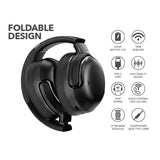 RCA WAVE-76 Bluetooth Flat-Folding On-Ear Headphones with Mic, ANC, On-Ear Controls, 3D Earpads, up to 25 Hours Play Time, Black