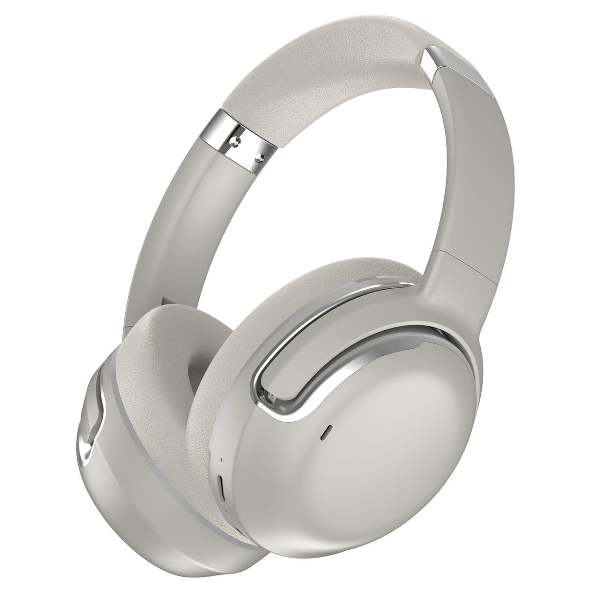 RCA WAVE-76 Bluetooth Flat-Folding On-Ear Headphones with Mic, ANC, On-Ear Controls, 3D Earpads, up to 25 Hours Play Time, Silver