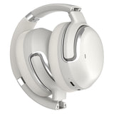 RCA WAVE-76 Bluetooth Flat-Folding On-Ear Headphones with Mic, ANC, On-Ear Controls, 3D Earpads, up to 25 Hours Play Time, Silver