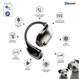 RCA WAVE-88 AI Translator TWS Bluetooth Open-Ear Earbuds with Mics, On-Ear Controls, Charging Case with Screen, up to 6 Hours Play Time, Black