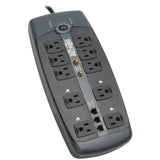 Tripp Lite by Eaton 10-AC Outlet, Telco, and Coax 3345 Joules Protect It! Surge Protector Power Strip, 8-Ft. Cord with Right-Angle Plug