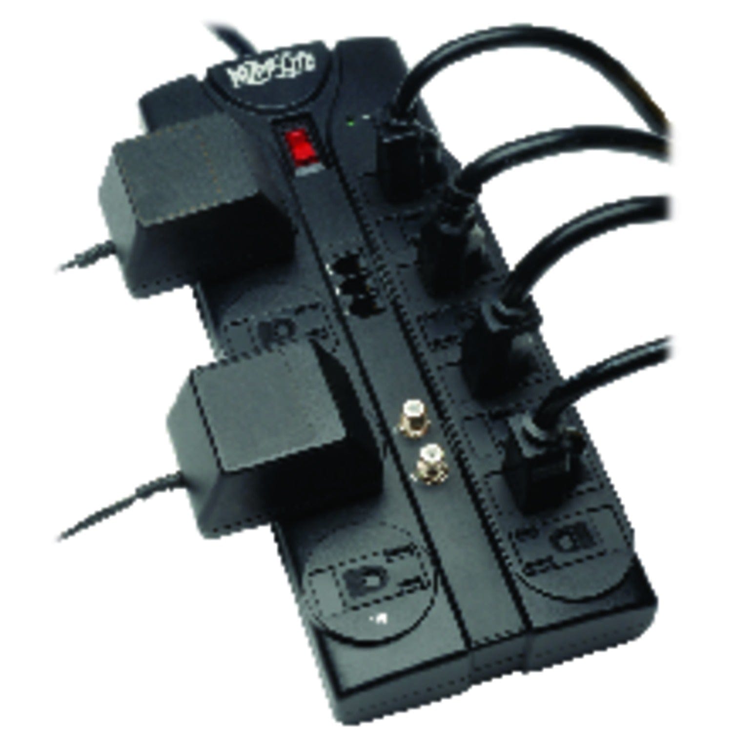 Tripp Lite by Eaton 12-AC Outlet, Telco, and Coax 2880-Joules Protect It! Surge Protector Power Strip, 8-Ft. Cord with Right-Angle Plug