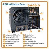 Tripp Lite by Eaton 2 AC-Outlet 750-Watt-Continuous PowerVerter APS Inverter/Charger with Auto-Transfer Switching, APS750