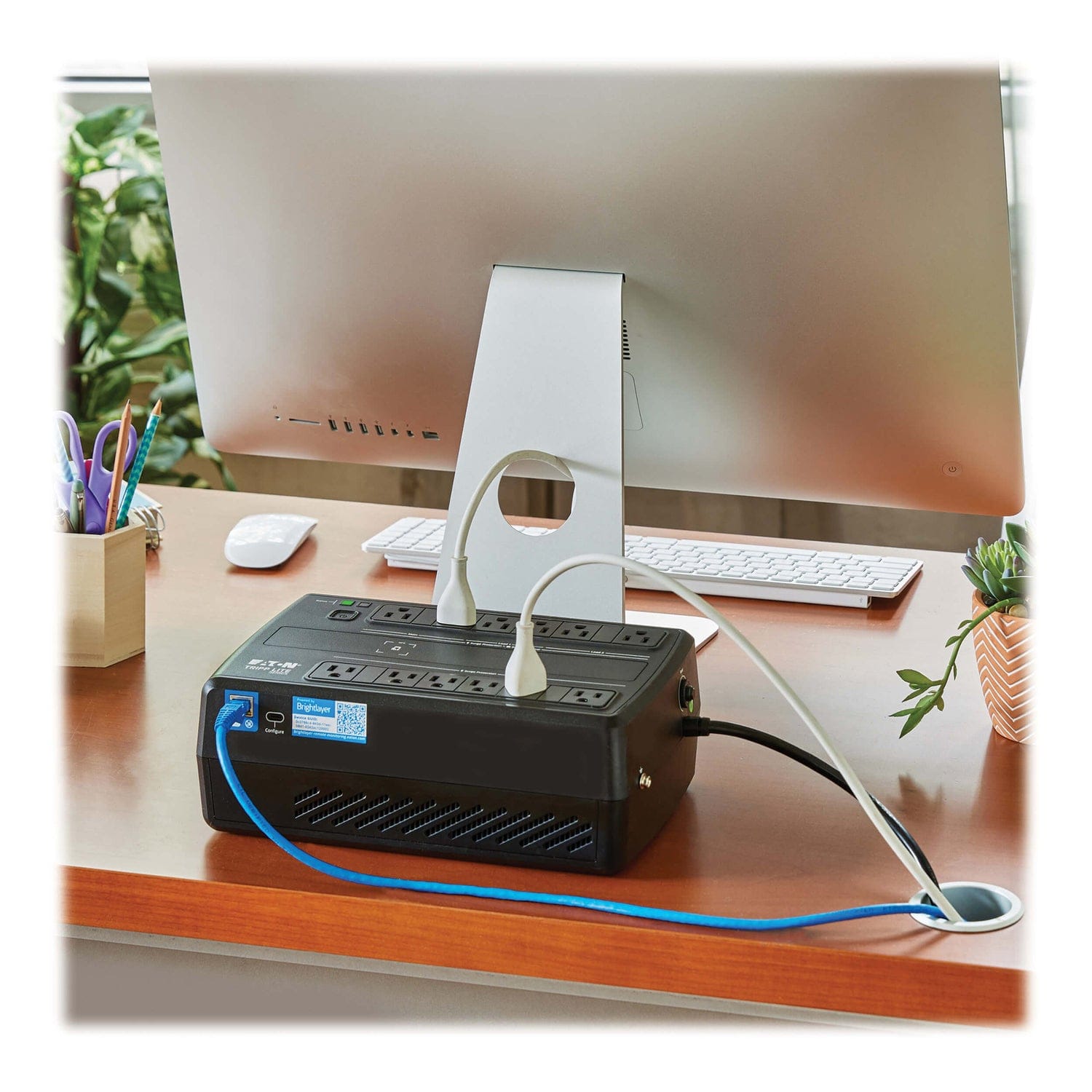 Tripp Lite by Eaton 12-AC Outlet and LAN/Coax 750VA/450W Cloud-Connected Line-Interactive Desktop UPS, AVR, 316-Joules Surge Protection, 5-Ft. Cord