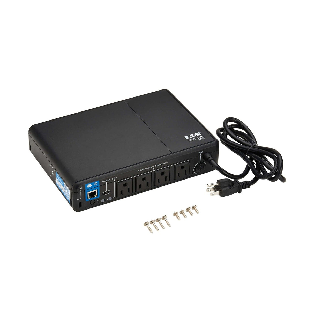 Tripp Lite by Eaton 4-AC Outlet 600-VA/300-Watt PC/Network/POS Cloud-Connected Desktop UPS with 190-Joules Surge Protection, 5-Ft. Cord, BC600RNC