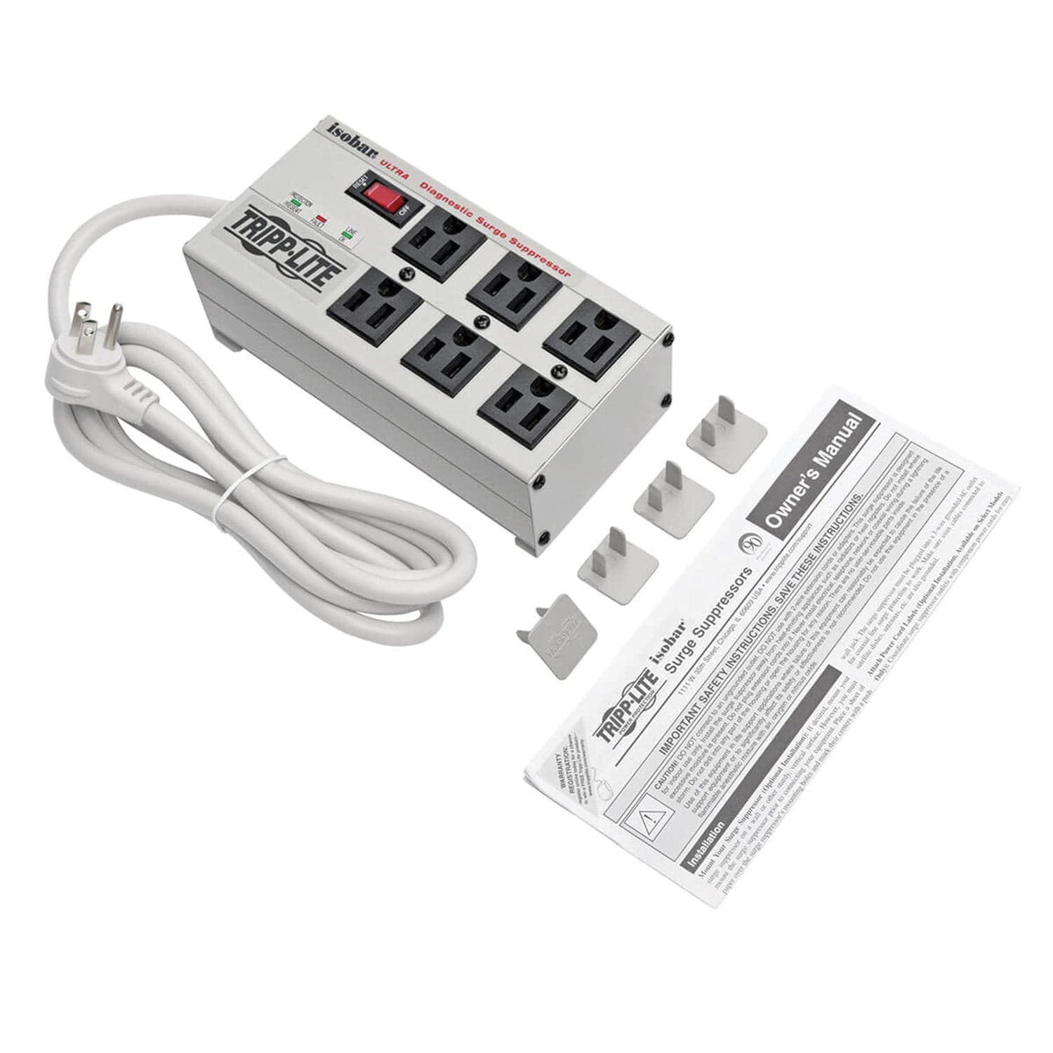 Tripp Lite by Eaton 6-AC Outlet 3330-Joules Isobar Metal Surge Protector Power Strip, 6-Ft. Cord with Right-Angle Plug, ISOBAR6ULTRA