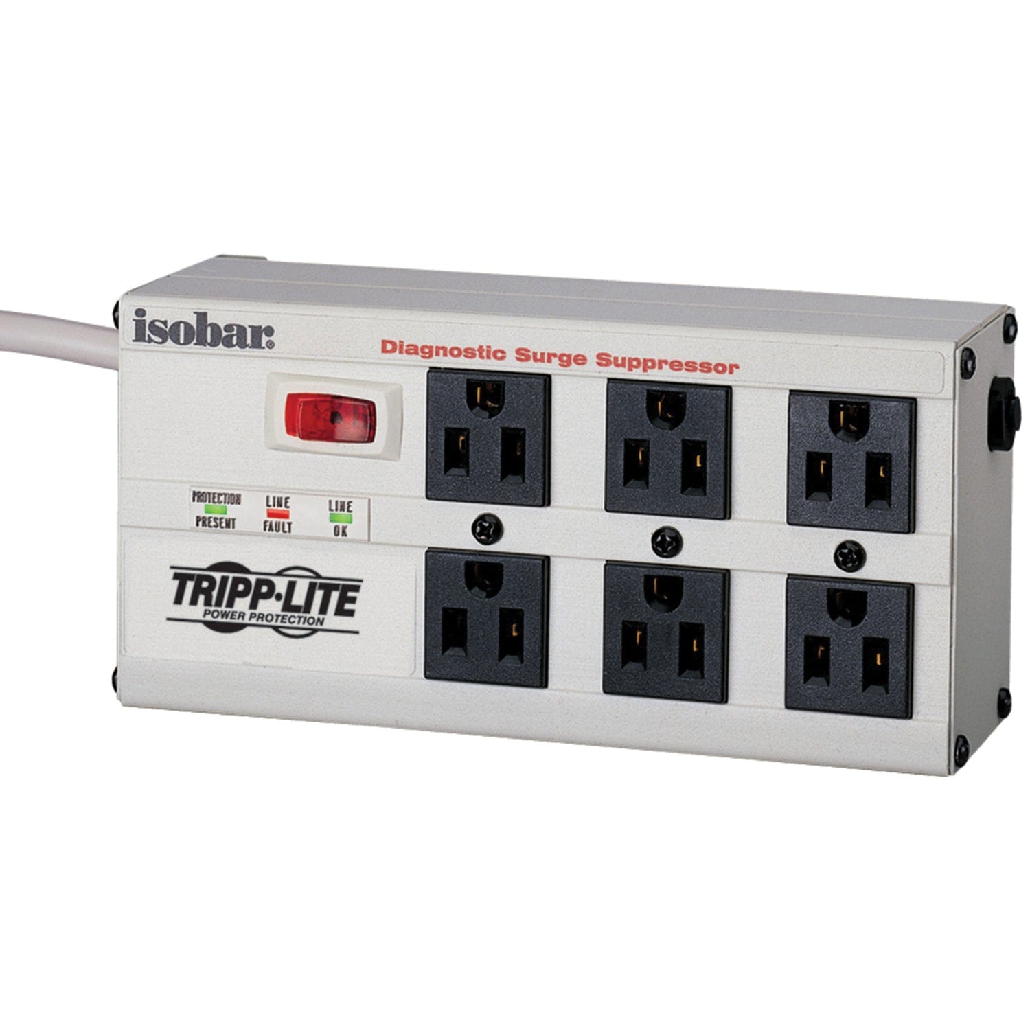 Tripp Lite by Eaton 6-AC Outlet 3330-Joules Isobar Metal Surge Protector Power Strip, 6-Ft. Cord with Right-Angle Plug, ISOBAR6ULTRA