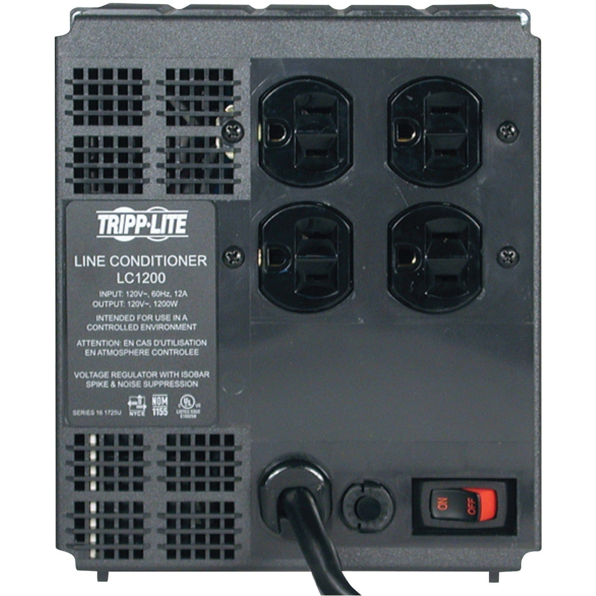 Tripp Lite by Eaton 4-AC Outlet 1200-Watt Line Conditioner, 7-Ft. Cord with Angled Plug, LC1200
