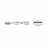 Tripp Lite by Eaton Safe-IT Universal USB-A to Lightning, USB Micro-B, and USB-C Charge and Sync Antibacterial Cable, White, 4 Ft.