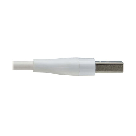 Tripp Lite by Eaton Safe-IT Universal USB-A to Lightning, USB Micro-B, and USB-C Charge and Sync Antibacterial Cable, White, 4 Ft.
