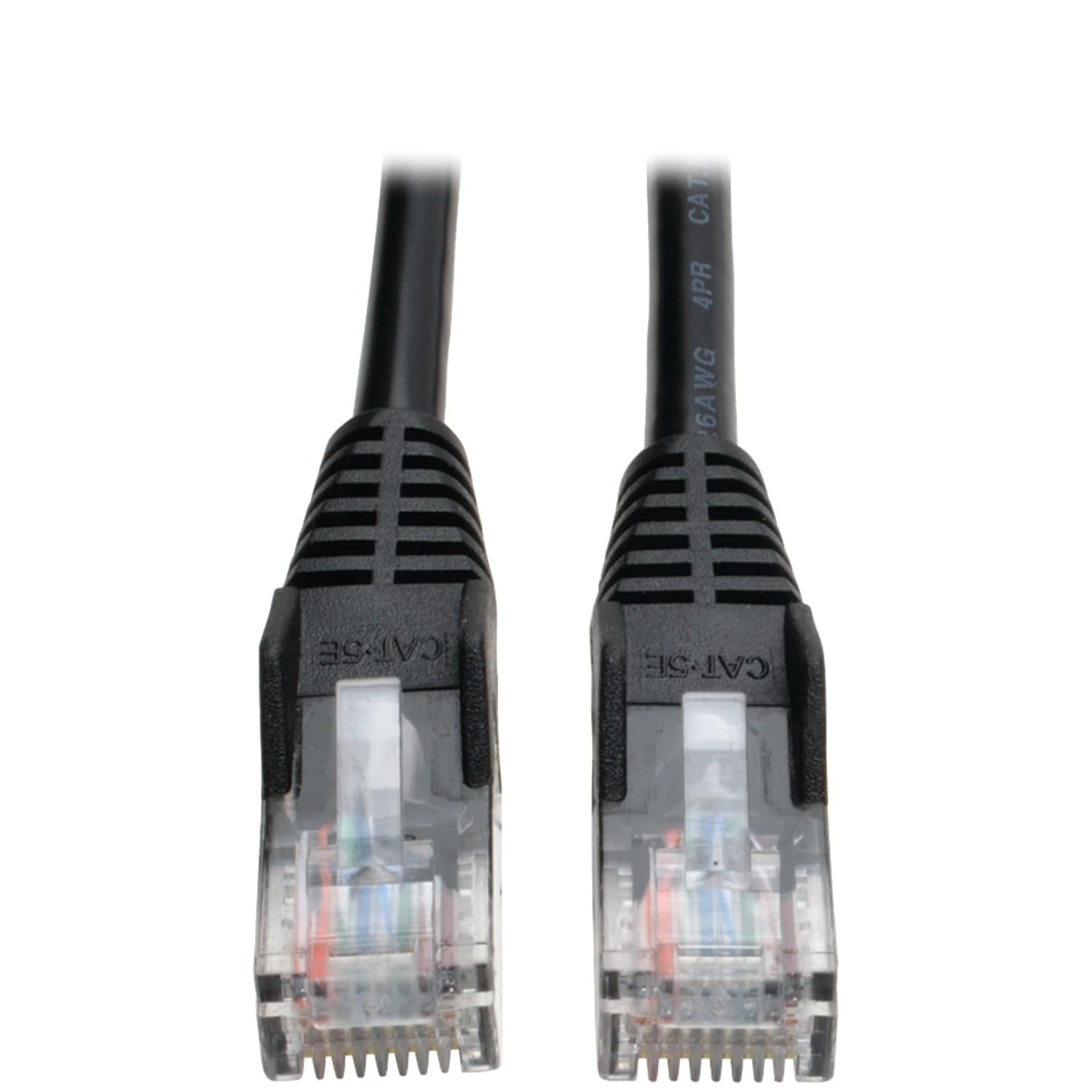 Tripp Lite by Eaton CAT-5/5E Snagless Molded Solid UTP Ethernet Cable, Black, 25 Ft.