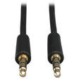 Tripp Lite by Eaton 3.5-mm Male/Male Stereo Cable for Microphones, Speakers, and Headphones, Black, 15 Ft.