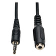 Tripp Lite by Eaton 3.5-mm Male/Female 4-Position TRRS Stereo Headset Audio Extension Cable, 6 Ft., Black, P318-006-MF
