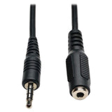 Tripp Lite by Eaton 3.5-mm Male/Female 4-Position TRRS Stereo Headset Audio Extension Cable, 6 Ft., Black, P318-006-MF